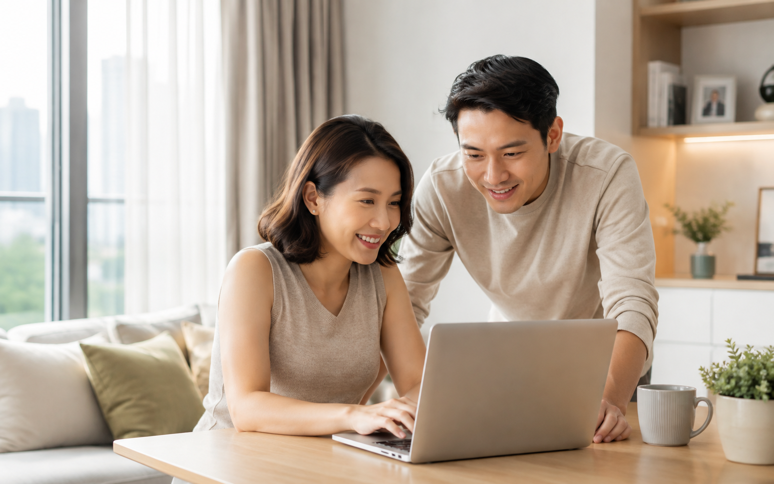 Couple using SmartWills online Will-writing platform